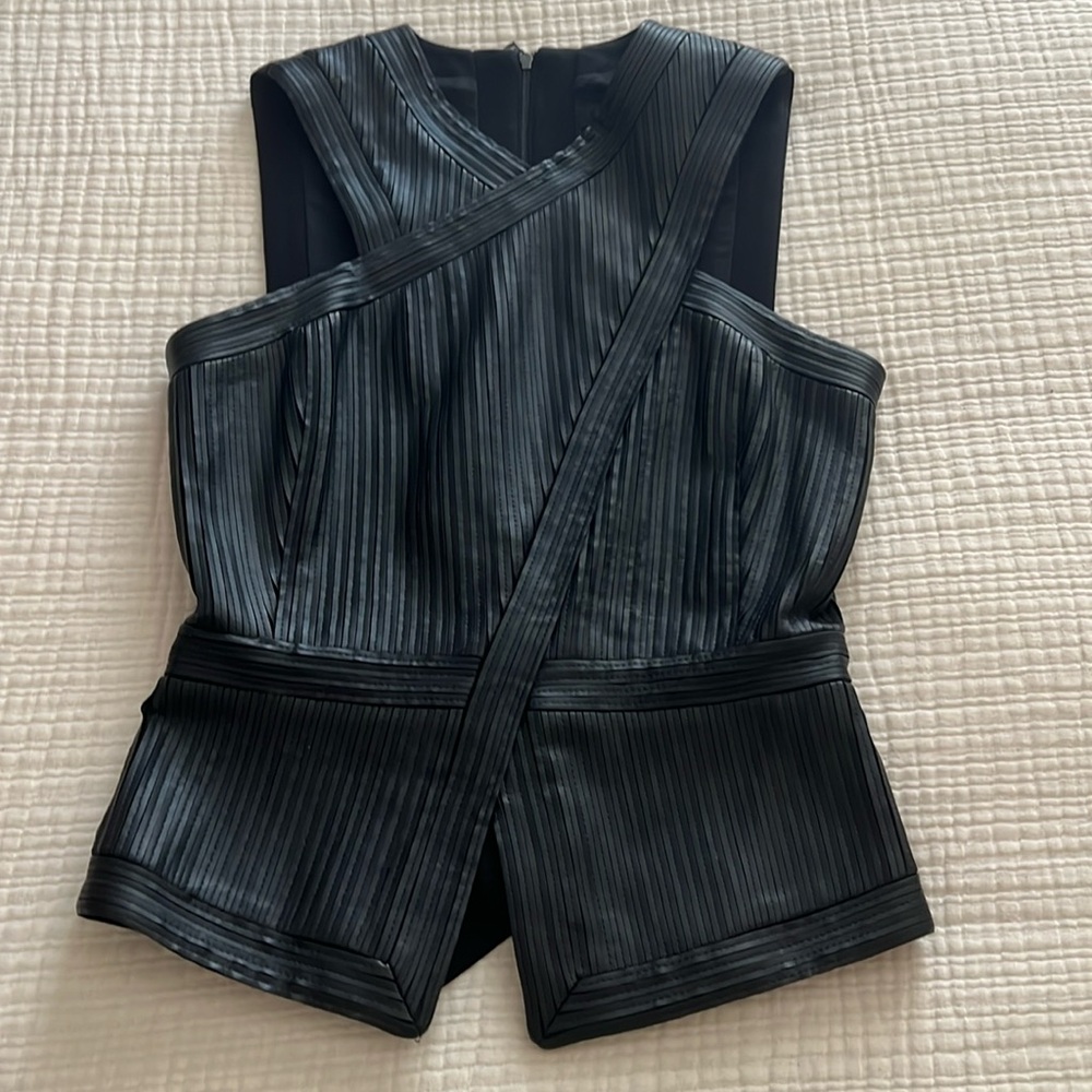 Leather zip vest